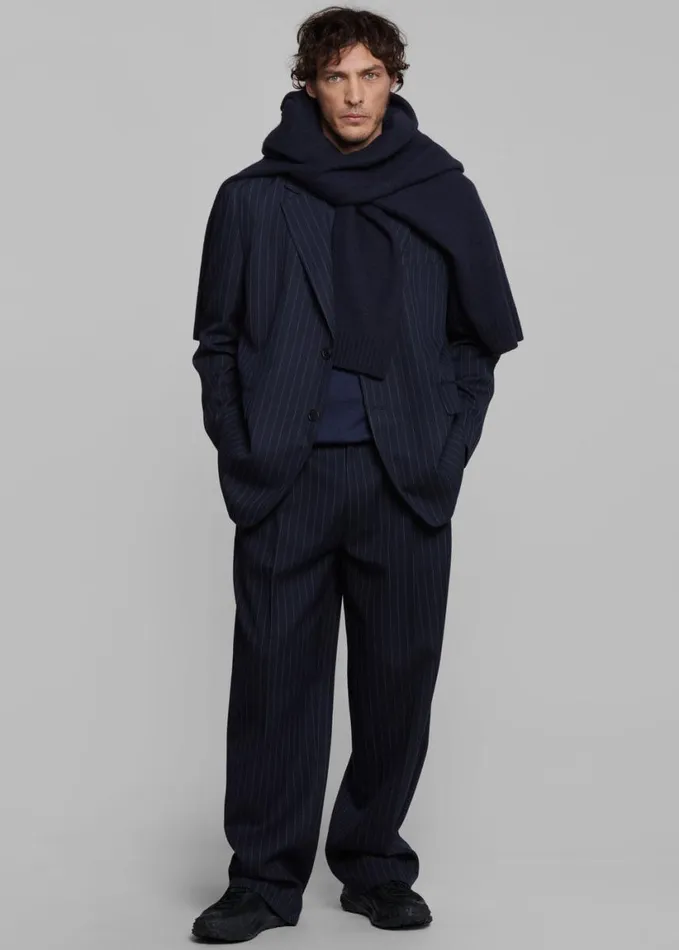 Clothing Men The Frankie Shop Beo Suit Pants 8211 NavyWhite Pinstripe