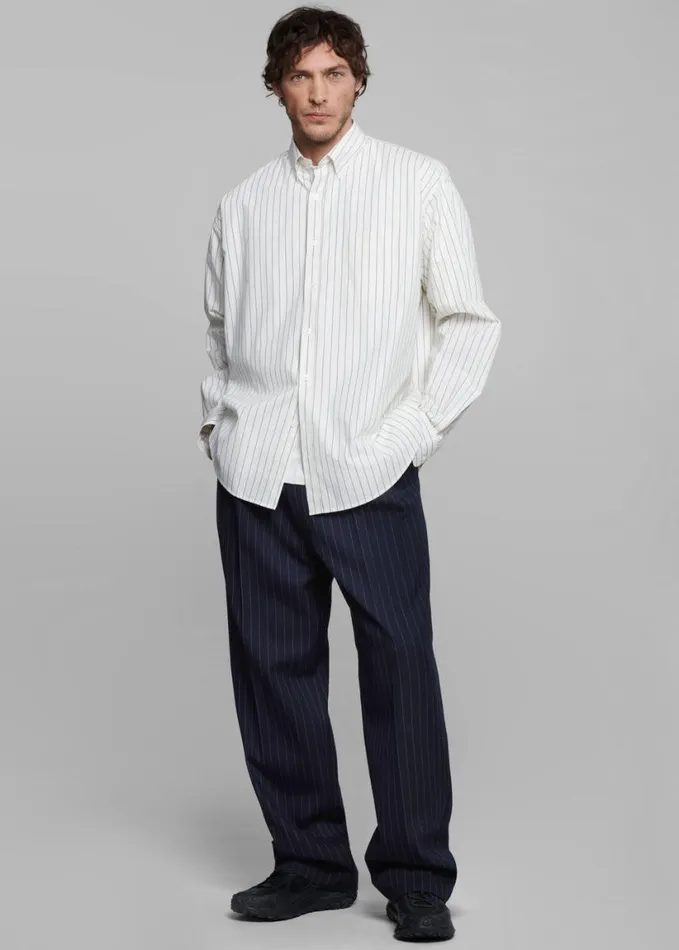 Clothing Men The Frankie Shop Beo Suit Pants 8211 NavyWhite Pinstripe