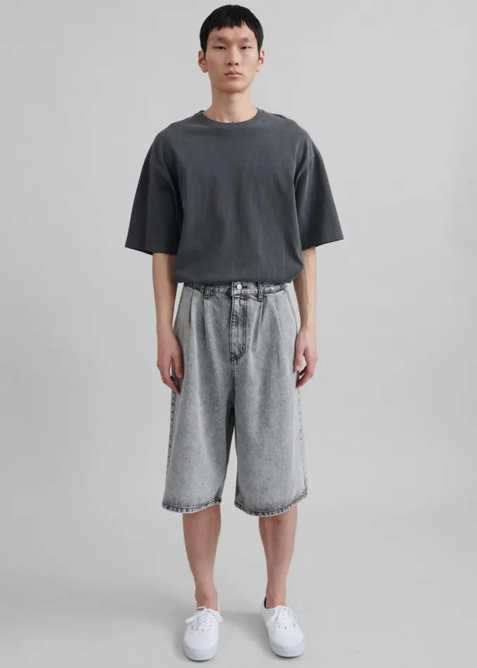 Clothing Men The Frankie Shop Otto Denim Bermuda Shorts 8211 Grey