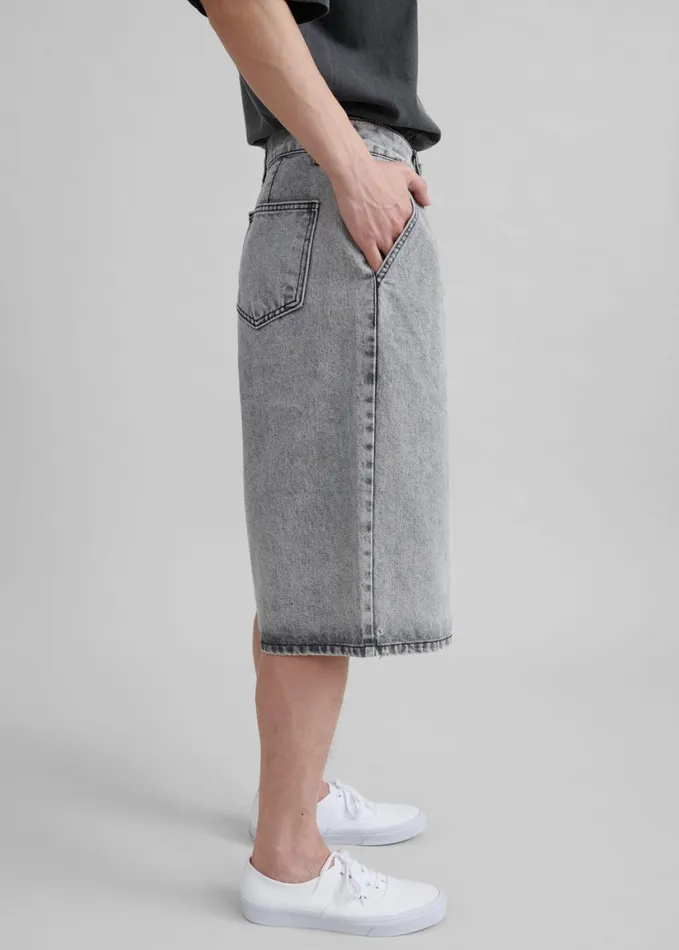 Clothing Men The Frankie Shop Otto Denim Bermuda Shorts 8211 Grey