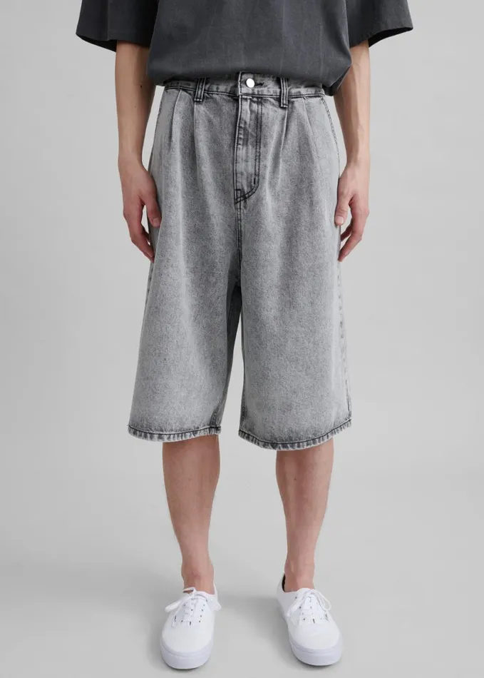 Clothing Men The Frankie Shop Otto Denim Bermuda Shorts 8211 Grey