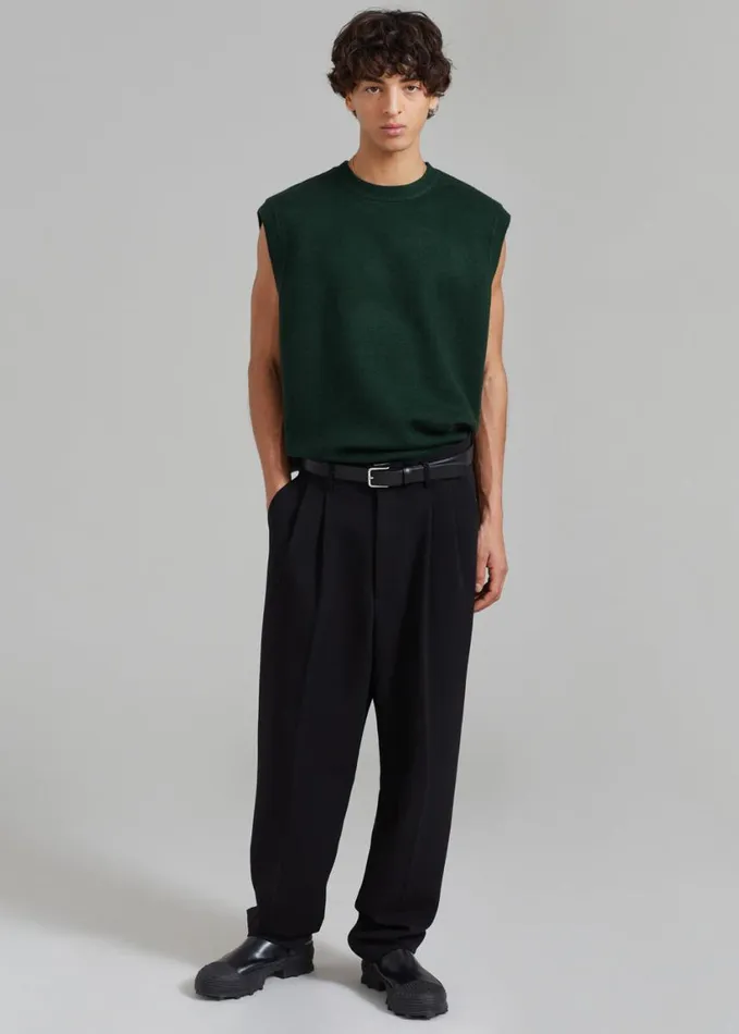 Clothing Men The Frankie Shop Owen Knit Vest 8211 Forest Green