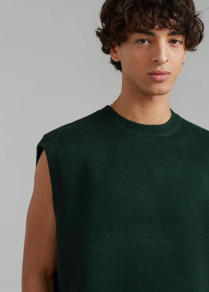 Clothing Men The Frankie Shop Owen Knit Vest 8211 Forest Green
