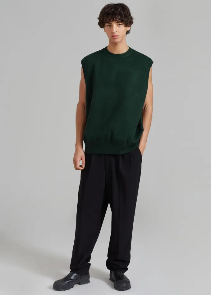 Clothing Men The Frankie Shop Owen Knit Vest 8211 Forest Green