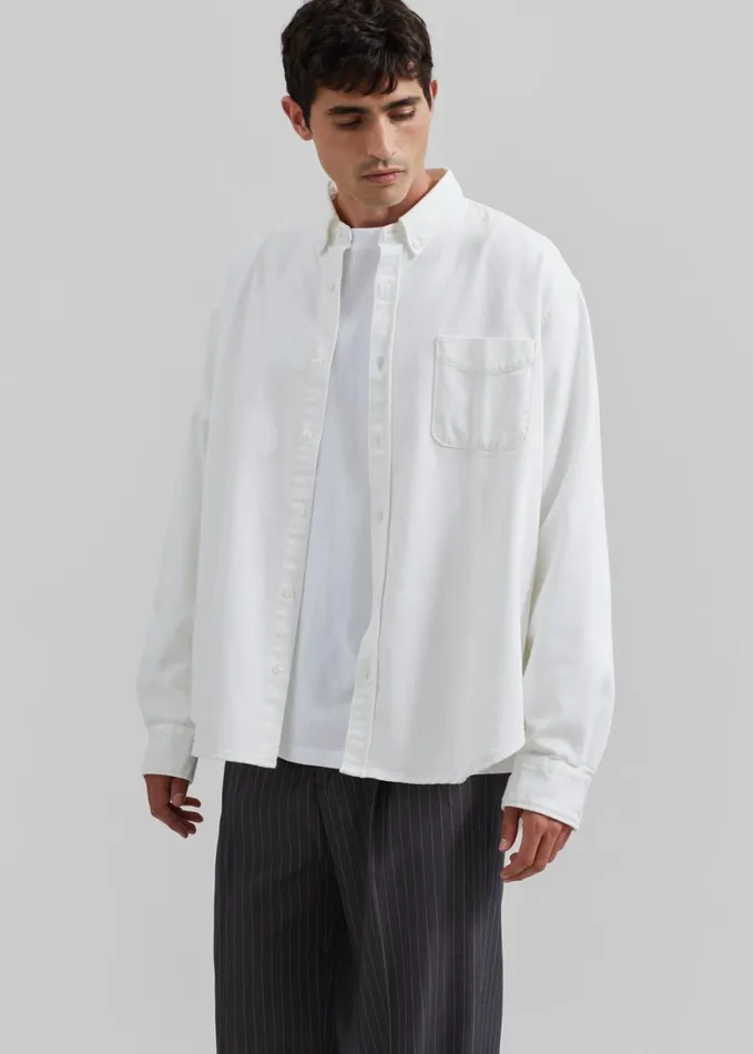 Clothing Men The Frankie Shop Sinclair Denim Shirt 8211 Off White