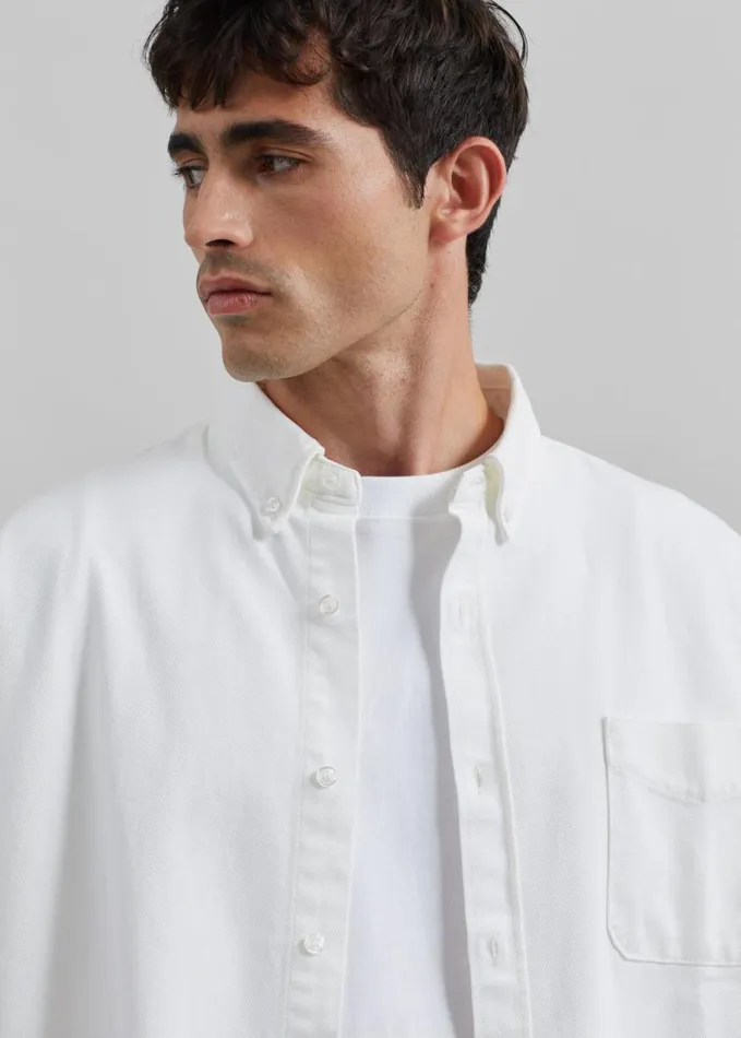 Clothing Men The Frankie Shop Sinclair Denim Shirt 8211 Off White