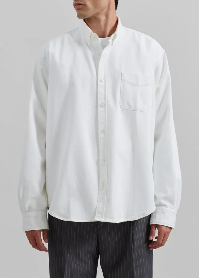 Clothing Men The Frankie Shop Sinclair Denim Shirt 8211 Off White