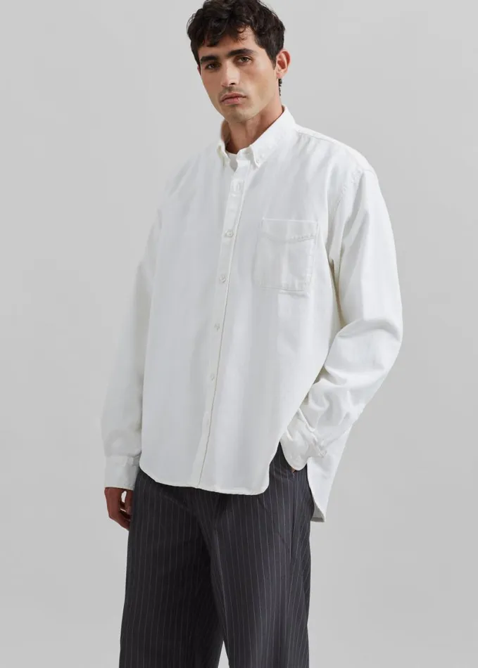 Clothing Men The Frankie Shop Sinclair Denim Shirt 8211 Off White