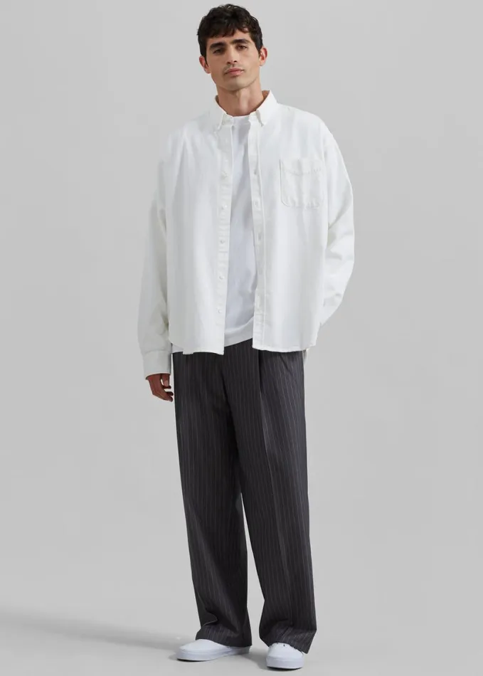 Clothing Men The Frankie Shop Sinclair Denim Shirt 8211 Off White