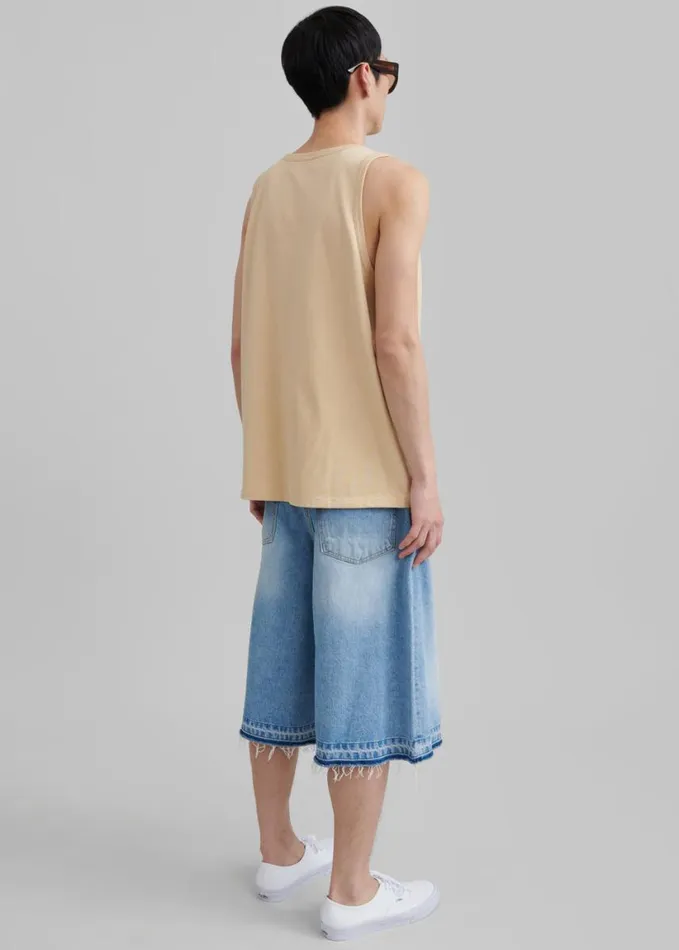 Clothing WomenMen The Frankie Shop Rexy Embroidered Tank Top 8211 Latte