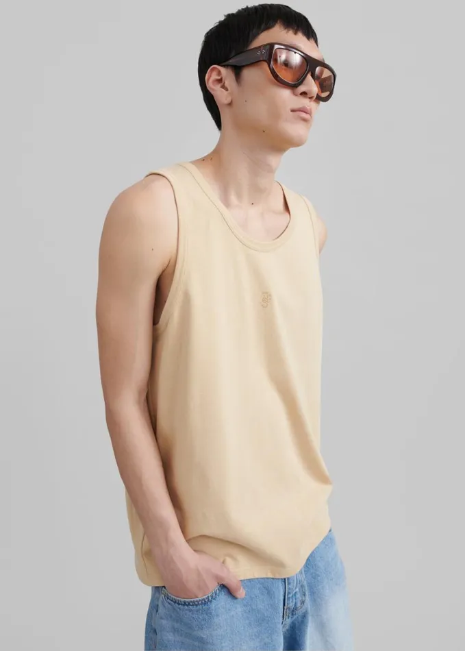 Clothing WomenMen The Frankie Shop Rexy Embroidered Tank Top 8211 Latte