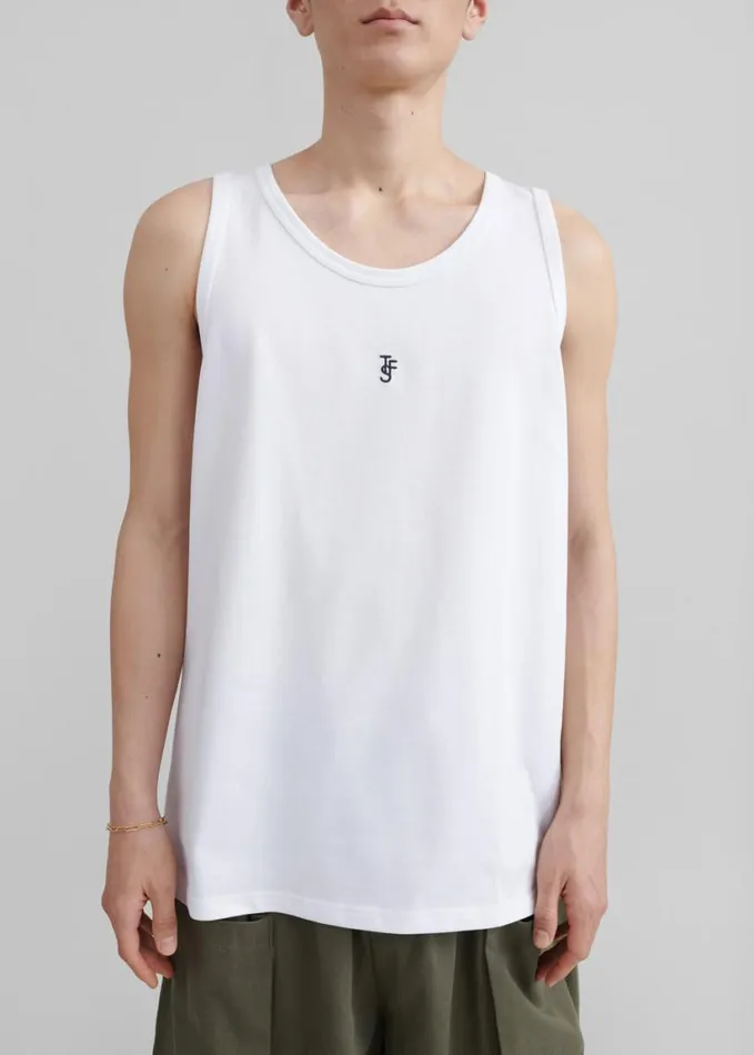 Clothing WomenMen The Frankie Shop Rexy Embroidered Tank Top 8211 White