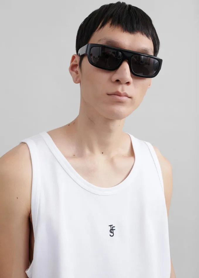 Clothing WomenMen The Frankie Shop Rexy Embroidered Tank Top 8211 White
