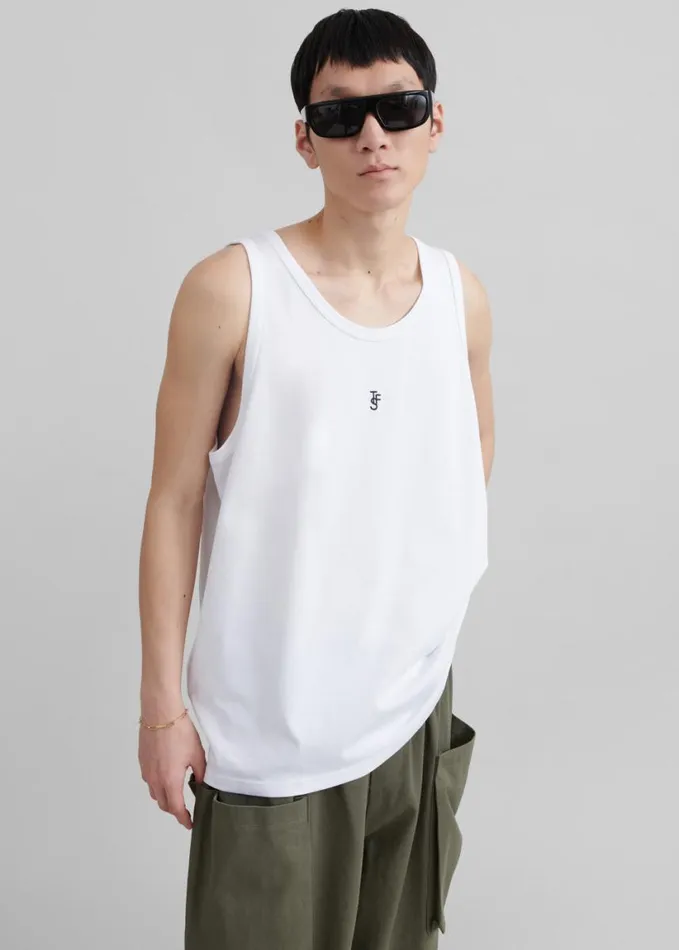 Clothing WomenMen The Frankie Shop Rexy Embroidered Tank Top 8211 White