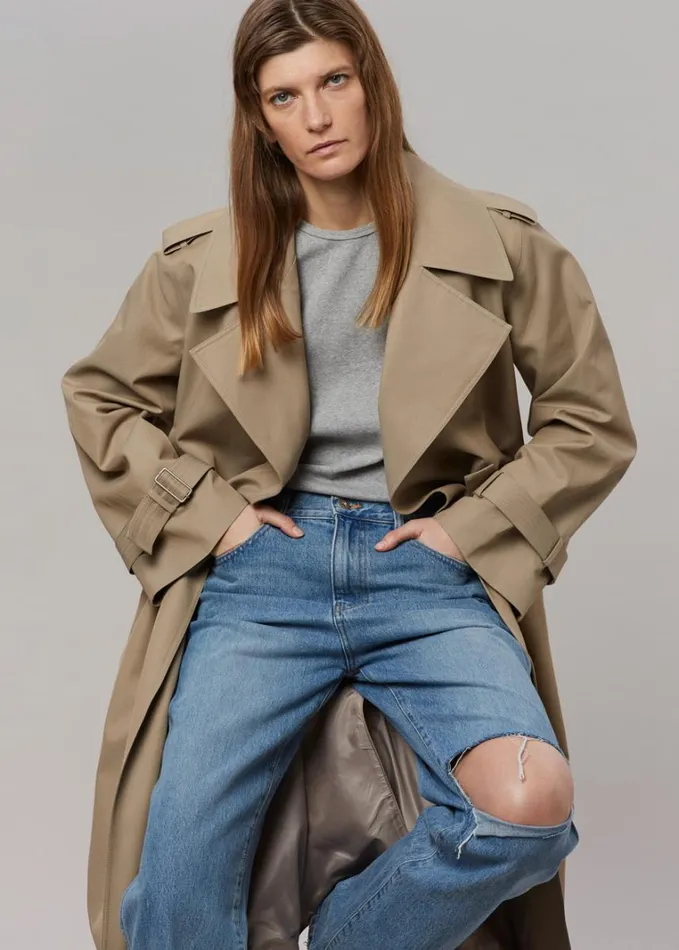 Clothing Women The Frankie Shop Abril Trench 8211 Sand