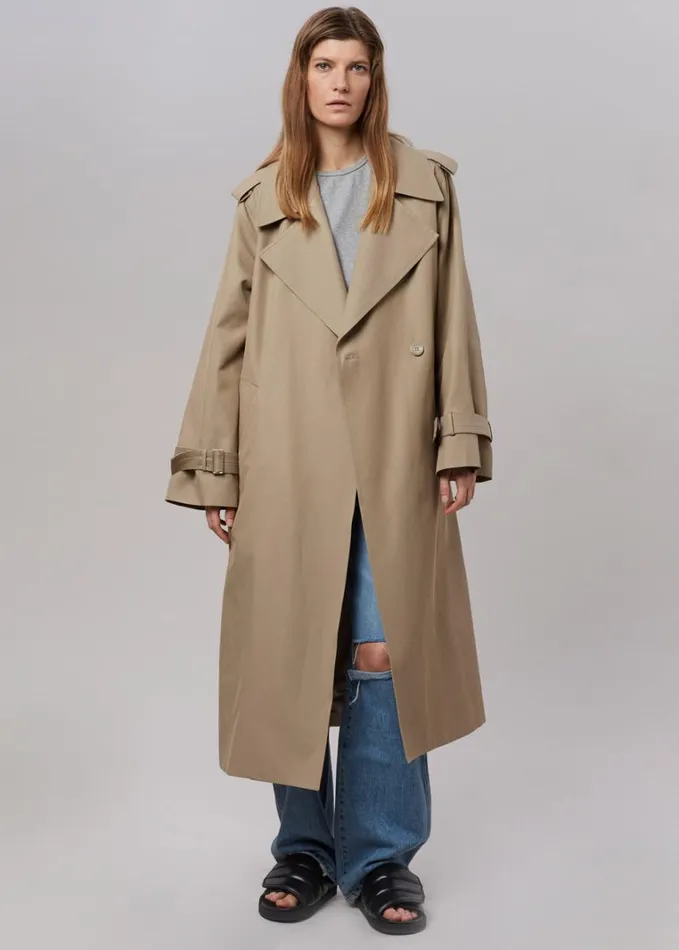 Clothing Women The Frankie Shop Abril Trench 8211 Sand