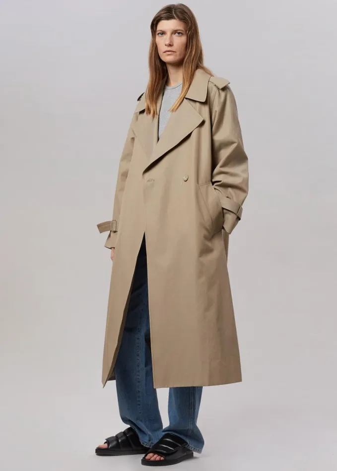 Clothing Women The Frankie Shop Abril Trench 8211 Sand