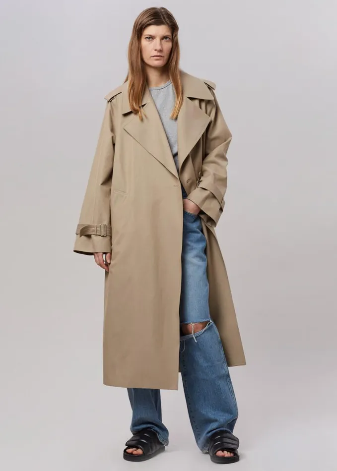 Clothing Women The Frankie Shop Abril Trench 8211 Sand