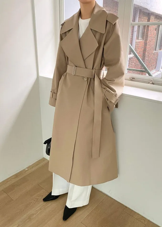 Clothing Women The Frankie Shop Abril Trench 8211 Sand