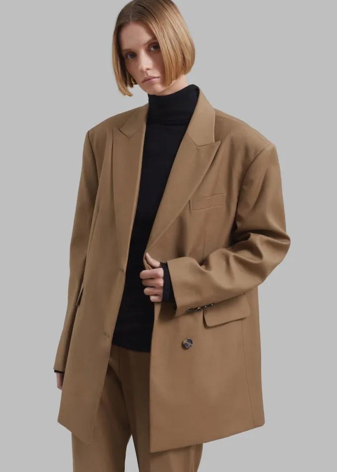 Clothing Women The Frankie Shop Alana Boxy Blazer 8211 Brown