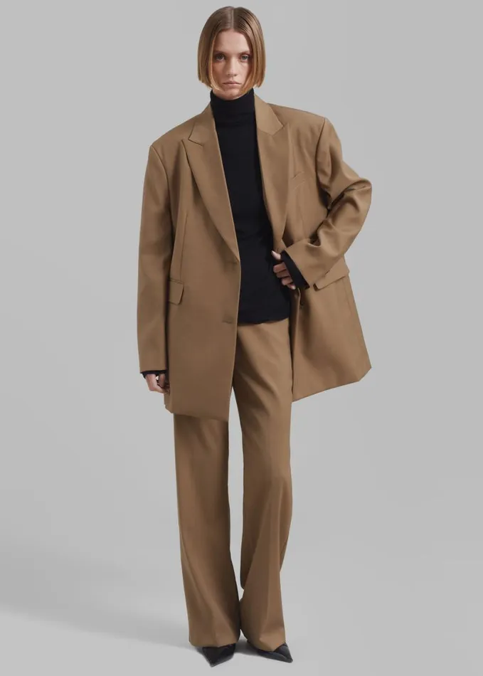 Clothing Women The Frankie Shop Alana Boxy Blazer 8211 Brown