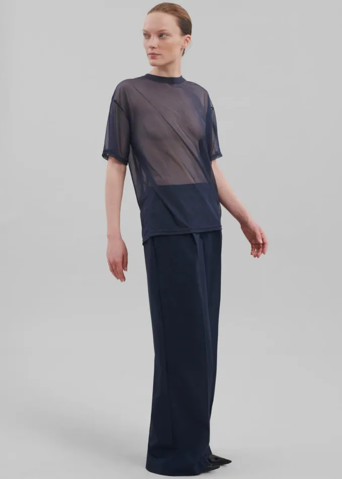 Clothing Women The Frankie Shop Alia Wide Leg Trousers 8211 Navy