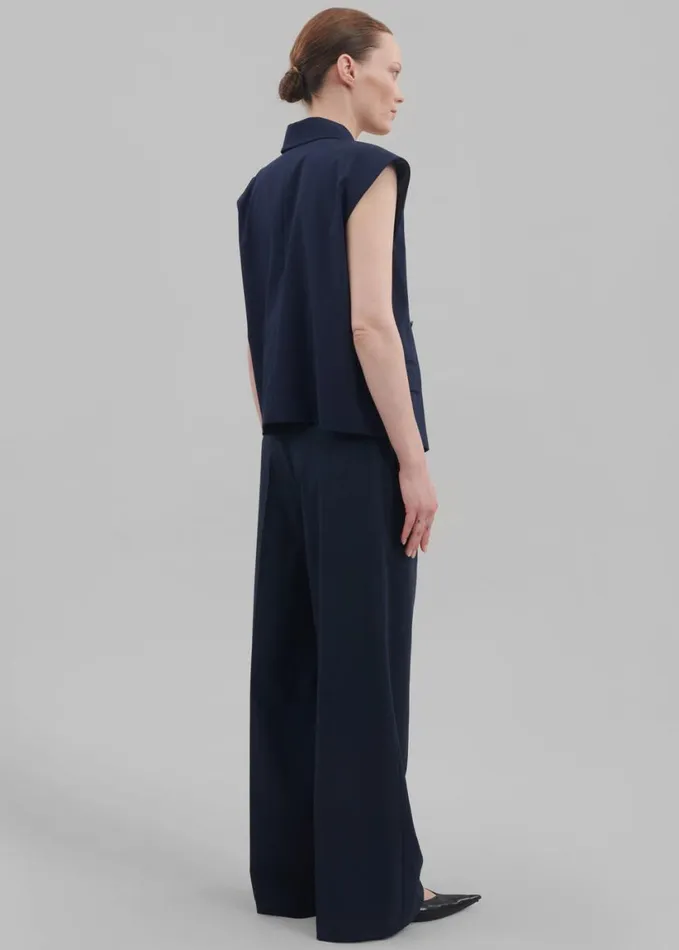 Clothing Women The Frankie Shop Alia Wide Leg Trousers 8211 Navy