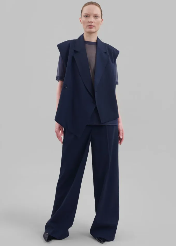 Clothing Women The Frankie Shop Alia Wide Leg Trousers 8211 Navy