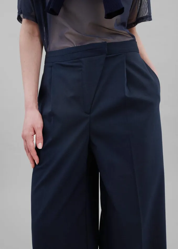 Clothing Women The Frankie Shop Alia Wide Leg Trousers 8211 Navy