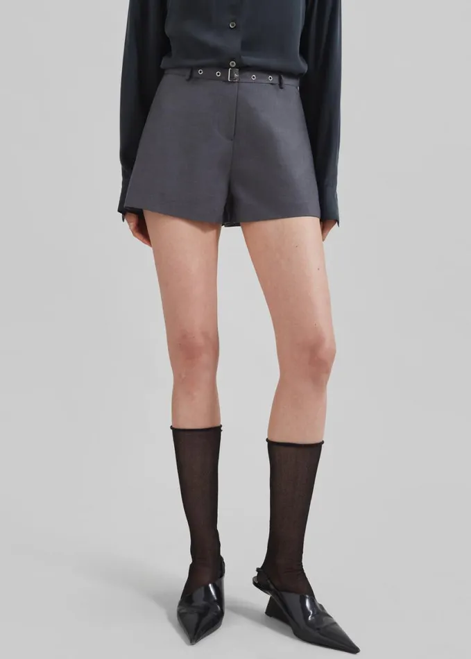Clothing Women The Frankie Shop Alynn Mini Shorts 8211 Grey