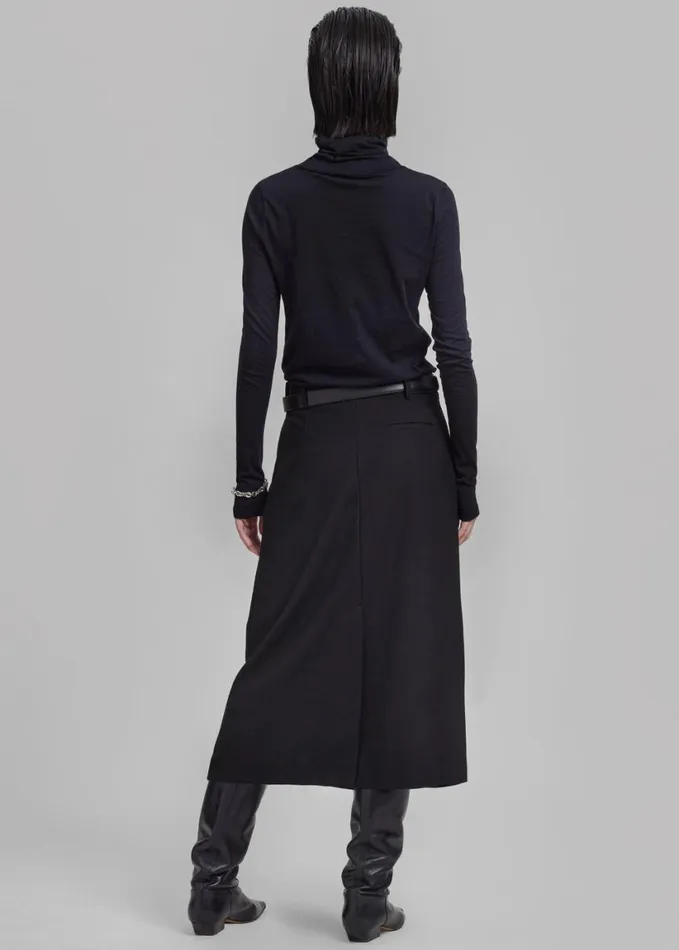 Clothing Women The Frankie Shop Andy Midi Wrap Skirt 8211 Black