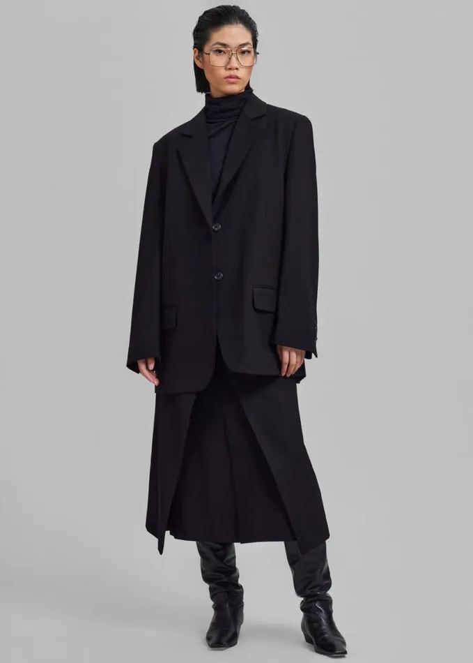 Clothing Women The Frankie Shop Andy Midi Wrap Skirt 8211 Black