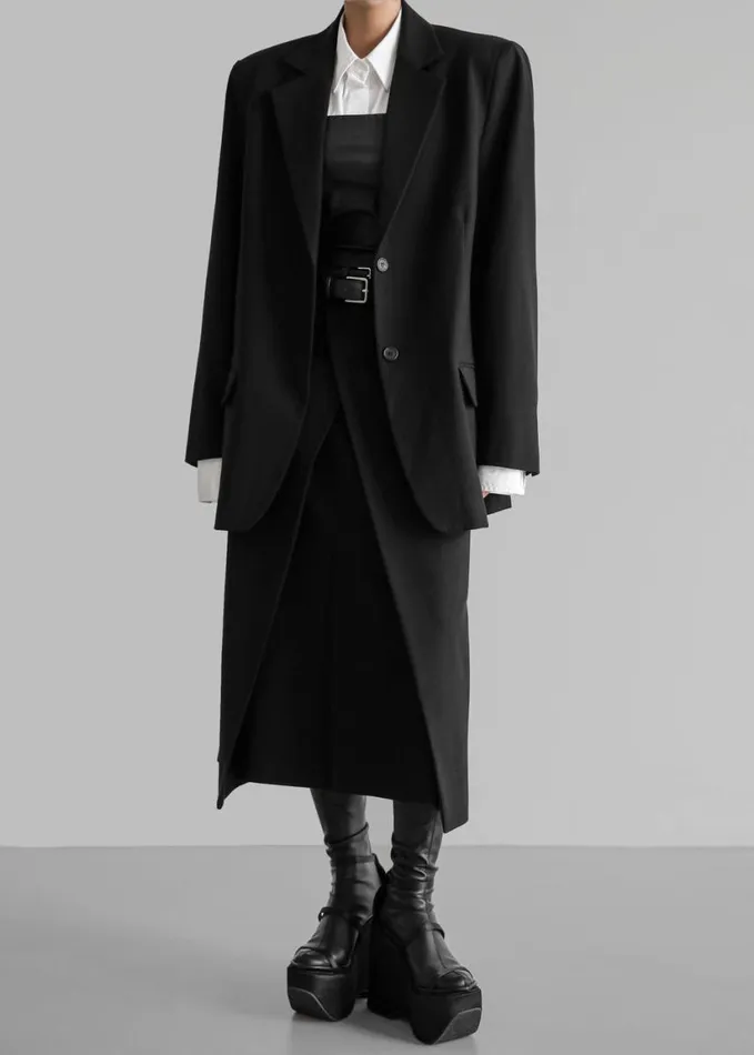 Clothing Women The Frankie Shop Andy Midi Wrap Skirt 8211 Black