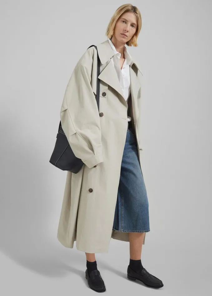 Clothing Women The Frankie Shop Anika Double Breasted Trench Coat 8211 Beige
