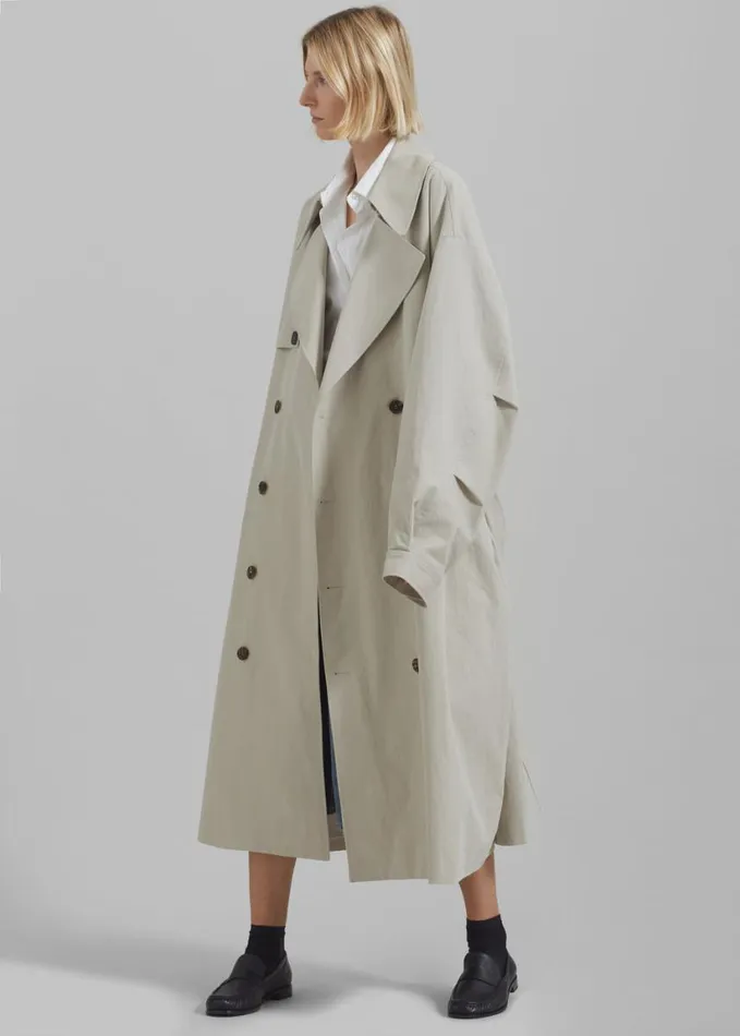 Clothing Women The Frankie Shop Anika Double Breasted Trench Coat 8211 Beige