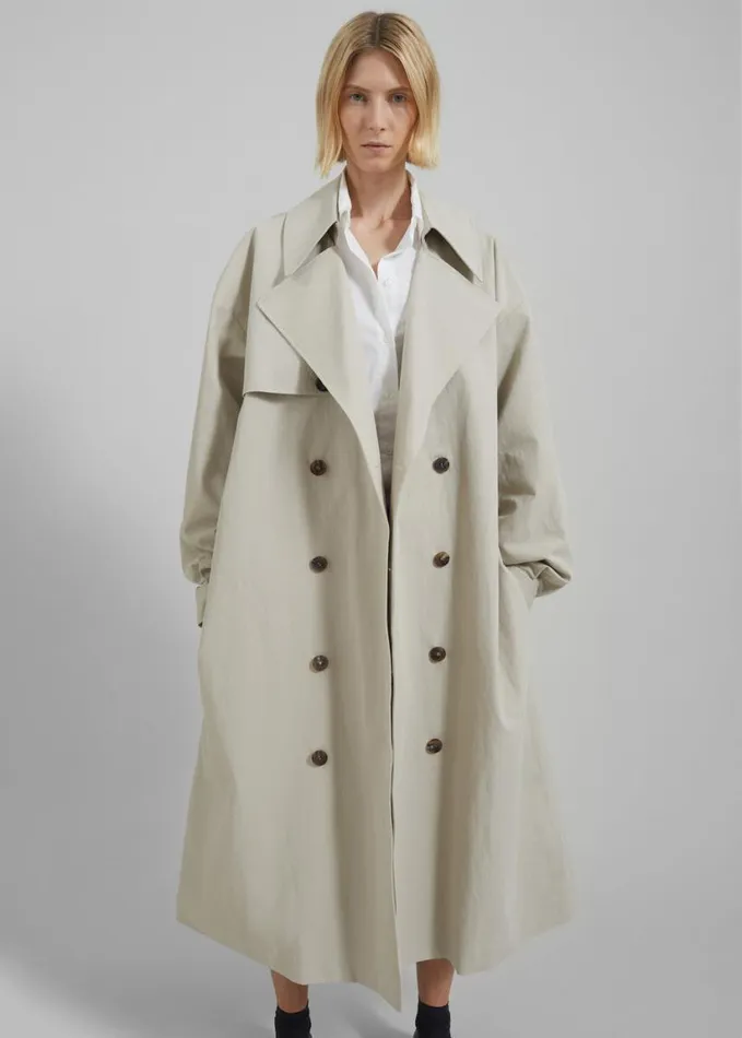 Clothing Women The Frankie Shop Anika Double Breasted Trench Coat 8211 Beige