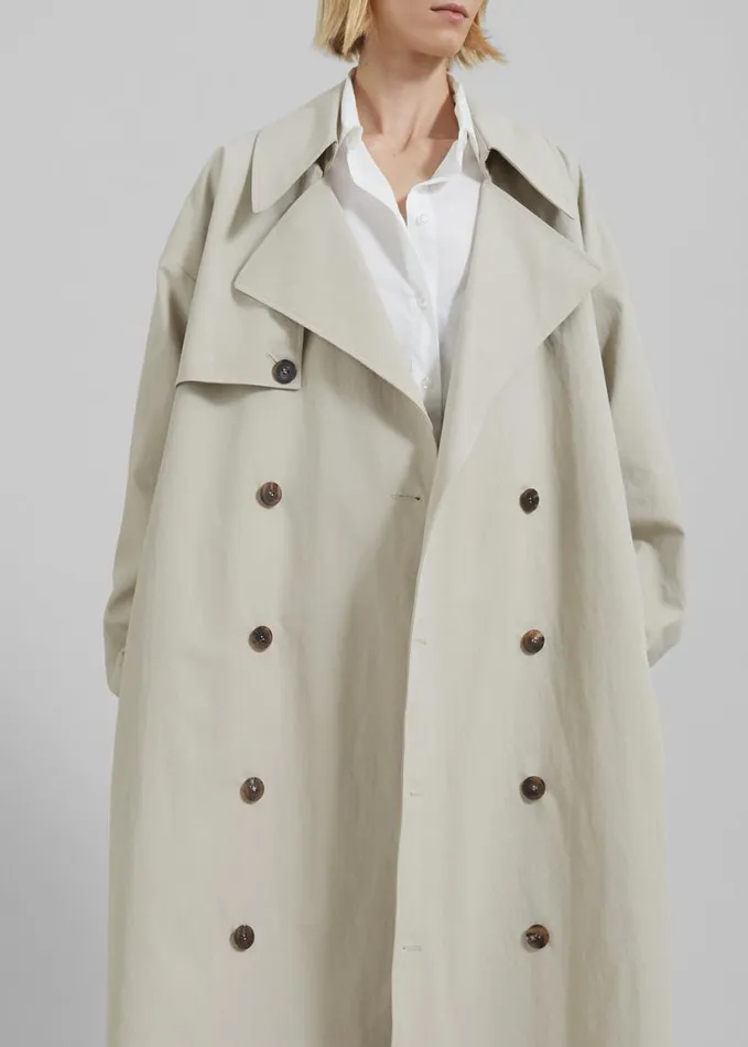 Clothing Women The Frankie Shop Anika Double Breasted Trench Coat 8211 Beige