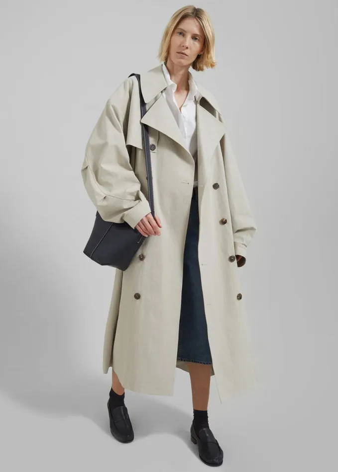 Clothing Women The Frankie Shop Anika Double Breasted Trench Coat 8211 Beige