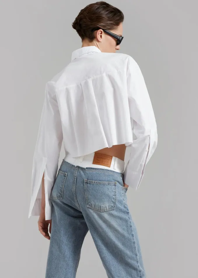 Clothing Women The Frankie Shop Annie Necktie Shirt 8211 White