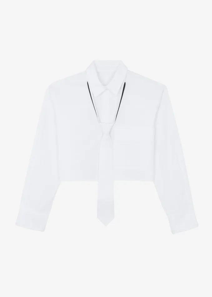 Clothing Women The Frankie Shop Annie Necktie Shirt 8211 White