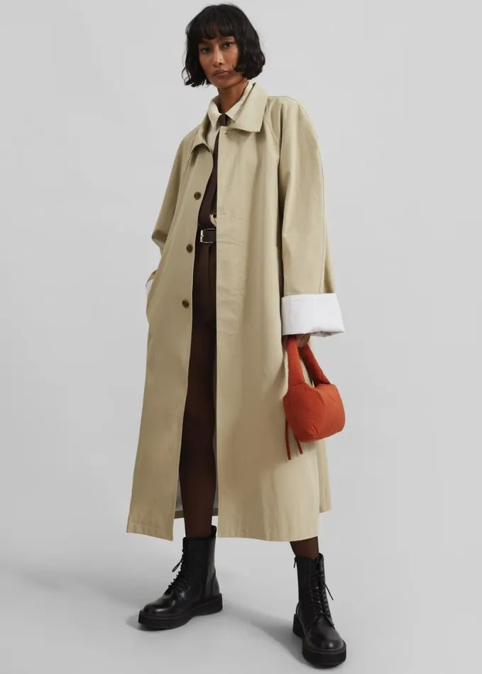 Clothing Women The Frankie Shop Arlise Oversized Trench Coat 8211 Beige