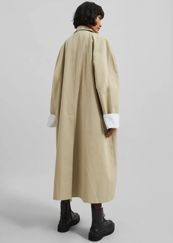 Clothing Women The Frankie Shop Arlise Oversized Trench Coat 8211 Beige