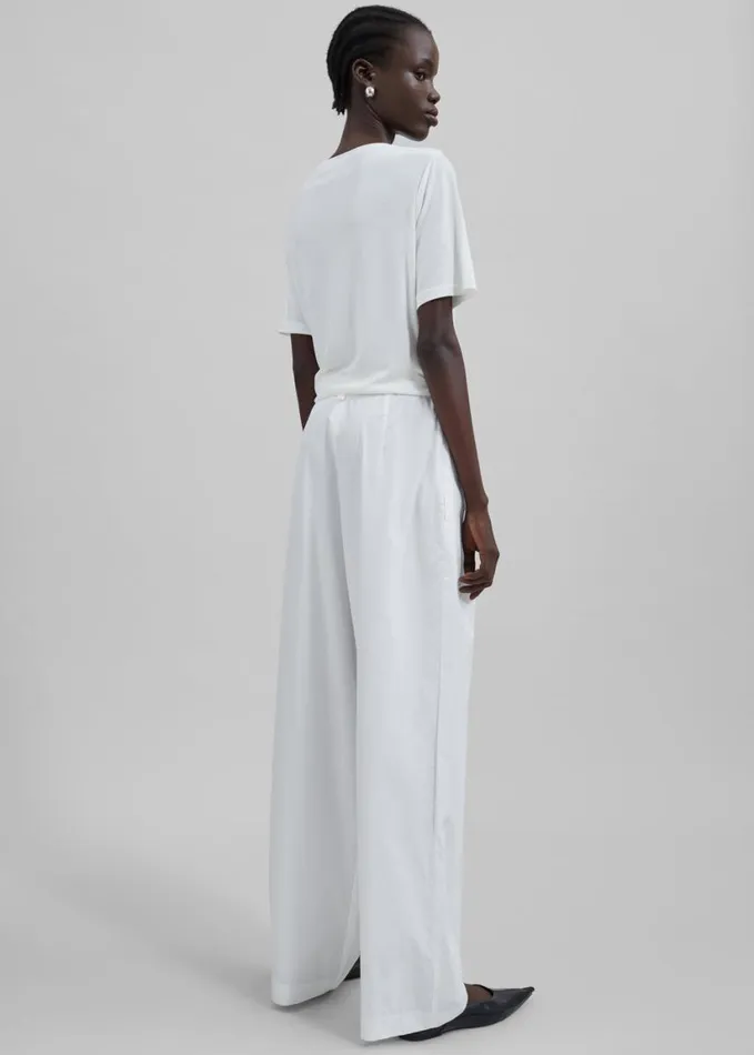 Clothing Women The Frankie Shop Asten VNeck TShirt 8211 White