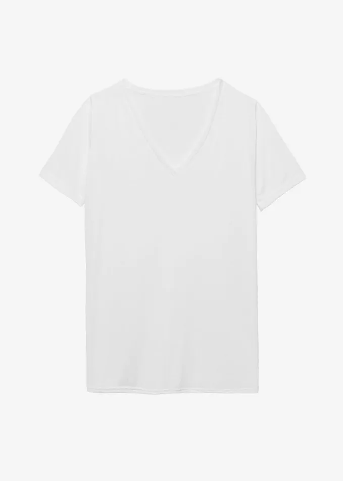 Clothing Women The Frankie Shop Asten VNeck TShirt 8211 White