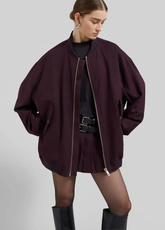 Clothing Women The Frankie Shop Astra Bomber Jacket 8211 Burgundy