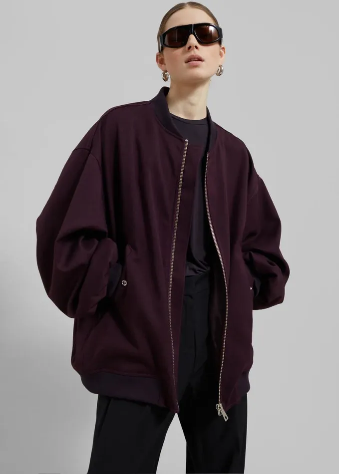 Clothing Women The Frankie Shop Astra Bomber Jacket 8211 Burgundy