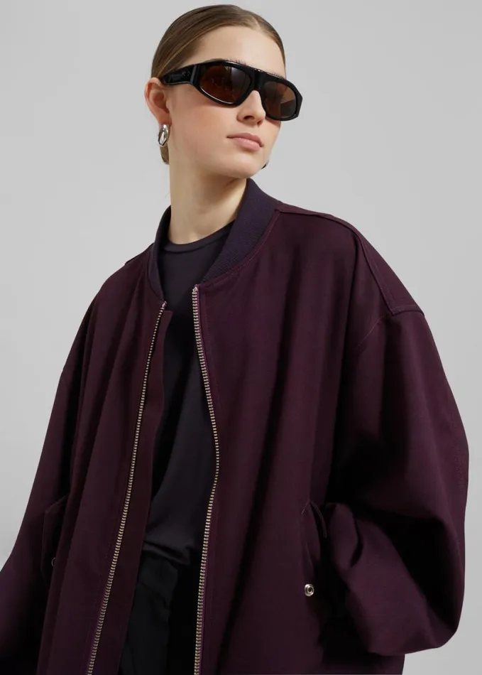 Clothing Women The Frankie Shop Astra Bomber Jacket 8211 Burgundy