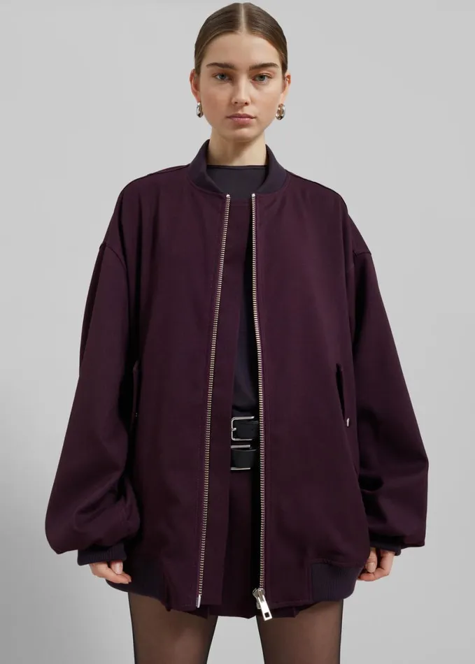 Clothing Women The Frankie Shop Astra Bomber Jacket 8211 Burgundy