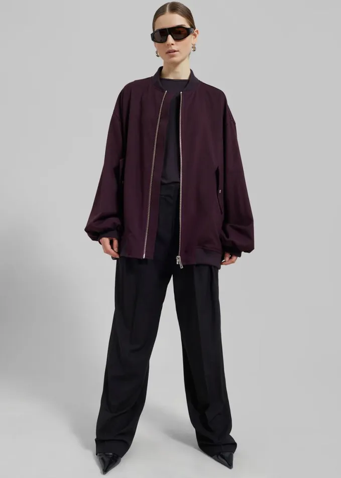 Clothing Women The Frankie Shop Astra Bomber Jacket 8211 Burgundy