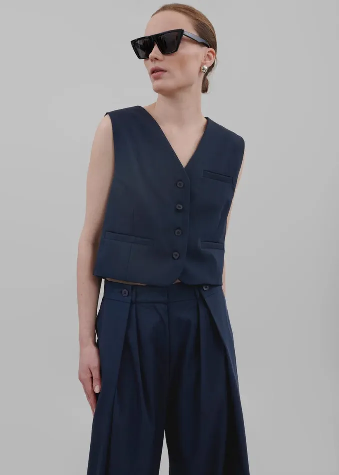 Clothing Women The Frankie Shop Ayah Vest 8211 Navy